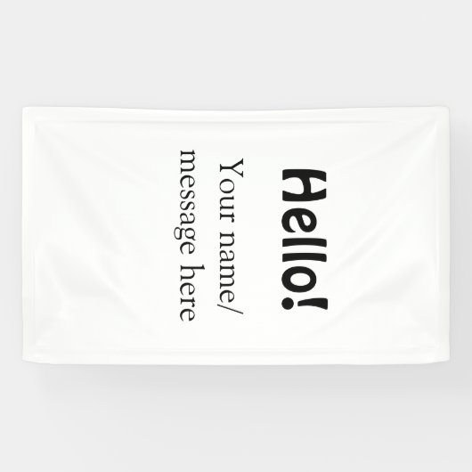 Hello add nameメッセージシンプルのミニマルビジネス項目 横断幕 (横)