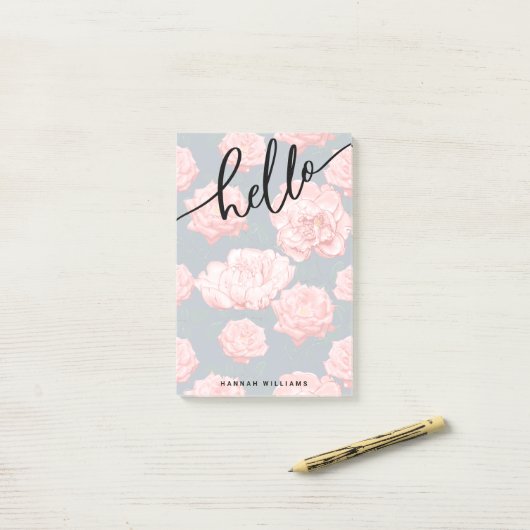 HELLO Add Your Name Post-It Notes ポストイット (デスク上)