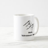 Hello, Adventure Awaitsと山脈を結ぶ コーヒーマグカップ (正面右)