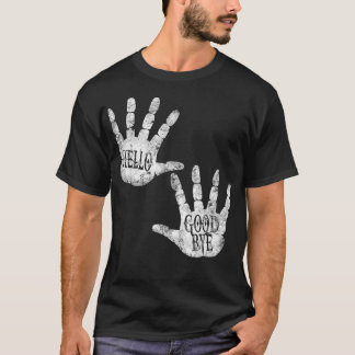 HELLO and GOODBYE Academy毎日あいさつユーモアVi Tシャツ