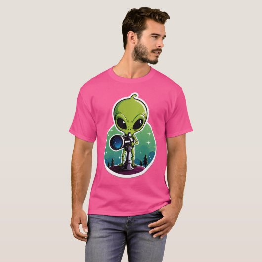 Hello...? Anyone There? – Alien Searching Sticker Tシャツ (正面フル)