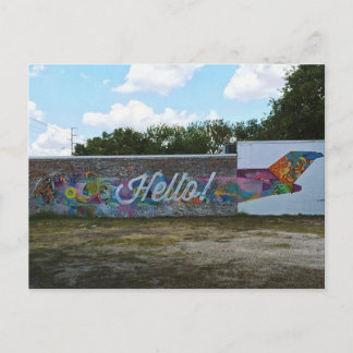 Hello Art Wall in Austin,テキサス州ポストカード ポストカード