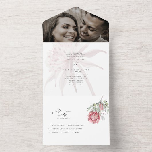 Hello Australiaフローラ2枚結婚の写真 オールインワン招待状 (内側)