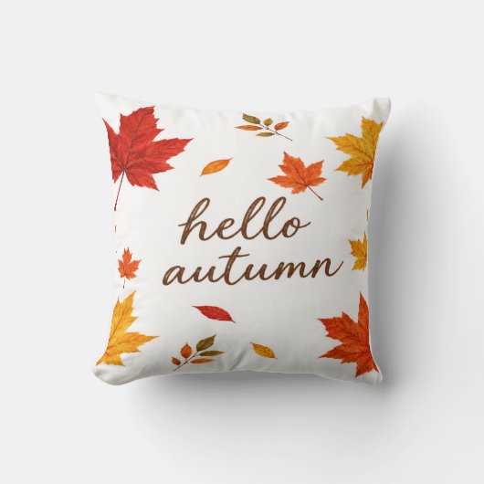 Hello Autumn Decorative Throw Pillow クッション (正面)