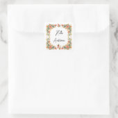 Hello Autumn – Florale Aquarell-Aufkleber スクエアシール (バッグ)