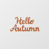 Hello Autumn Rustic Fall Leaves ウィンドウサイン (シート)