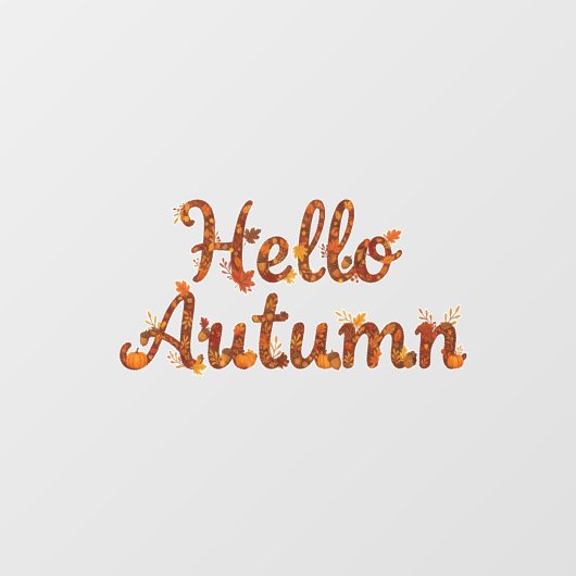 Hello Autumn Rustic Fall Leaves ウィンドウサイン (シート)