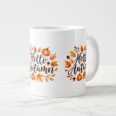 Hello Autumn Script ジャンボコーヒーマグカップ (正面右)