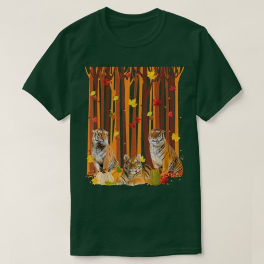 Hello Autumn Tiger Maple Leaf Fall Pumpkin Mens Wo Tシャツ (デザイン正面)