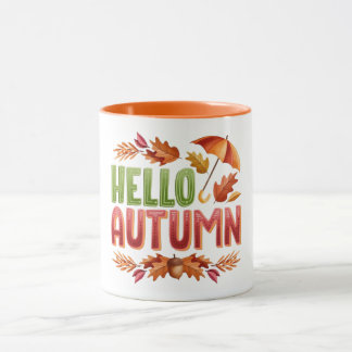 Hello Autumn Two-Tone Mug | Cozy Fall Gift マグカップ