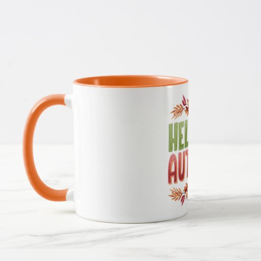 Hello Autumn Two-Tone Mug | Cozy Fall Gift マグカップ (左)