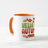 Hello Autumn Two-Tone Mug | Cozy Fall Gift マグカップ (正面左)