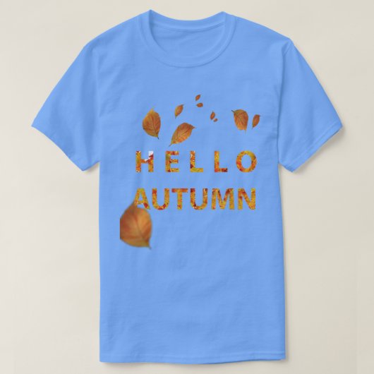 Hello AutumnFall leaves season  Tシャツ (デザイン正面)
