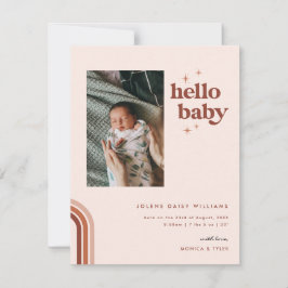 Hello Baby | レトロボヘミアンスタイルの赤ちゃんの出生お知らせ