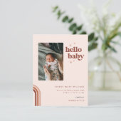 Hello Baby | レトロボヘミアンスタイルの赤ちゃんの出生お知らせ (スタンド正面)