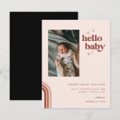 Hello Baby | レトロボヘミアンスタイルの赤ちゃんの出生お知らせ (正面/裏面)