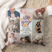 Hello Baby | 新生児の出生統計 8枚の写真 クッション (ブランケット)