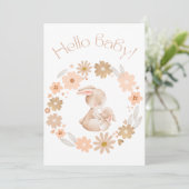 Hello Baby! Baby Bunny Cute Baby Shower Party 招待状 (スタンド正面)