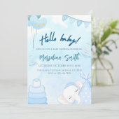 Hello Baby! Baby Shower-Gender Neutral Hello Baby 招待状 (スタンド正面)