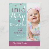 Hello Baby Birth Announcement Card 招待状 (正面)