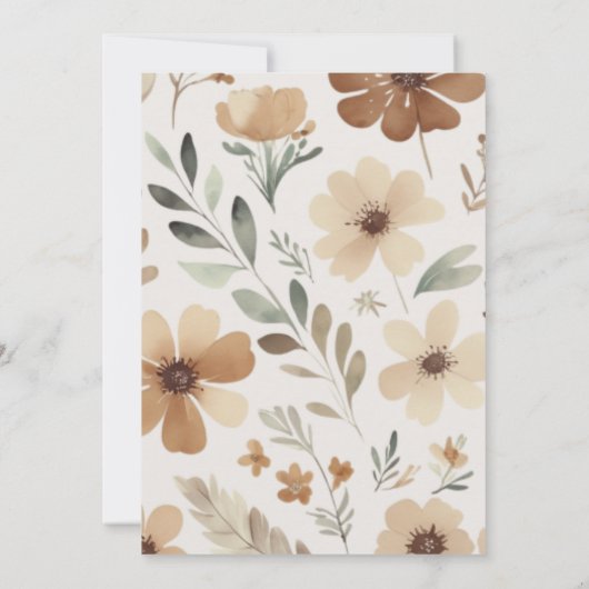 Hello Baby Boho Neutral Bear Basket 招待状 (裏面)