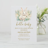 Hello Baby Boho Neutral Bunny  招待状 (スタンド正面)
