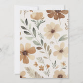 Hello Baby Boho Neutral Bunny  招待状 (裏面)