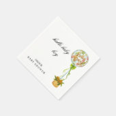 Hello Baby Boy Baby Shower Napkins – Soft Elegant スタンダードカクテルナプキン (角)