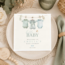 Hello Baby Boy Clothesline ベビーシャワー 