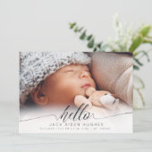 Hello Baby Boy Girl Birth Announcement Photo Cards 案内状 (スタンド正面)