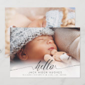 Hello Baby Boy Girl Birth Announcement Photo Cards 案内状 (正面/裏面)