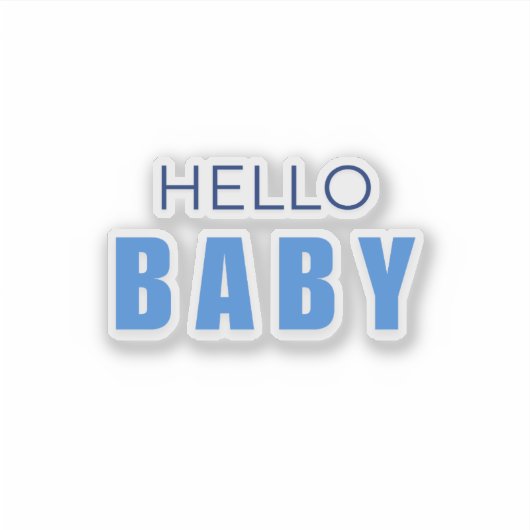 Hello Baby  boy Shower Sticker  シール (正面)