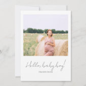 Hello Baby Clothes & Flowers Boho Boy Baby Shower 招待状 (裏面)