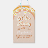 Hello Baby Cute Groovy Baby Shower ギフトタグ (正面)