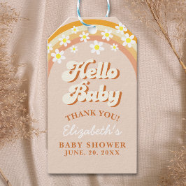 Hello Baby Cute Groovy Baby Shower ギフトタグ