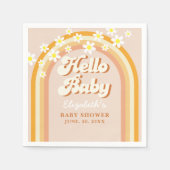 Hello Baby Cute Groovy Baby Shower スタンダードカクテルナプキン (正面)