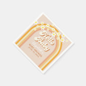 Hello Baby Cute Groovy Baby Shower スタンダードカクテルナプキン (角)