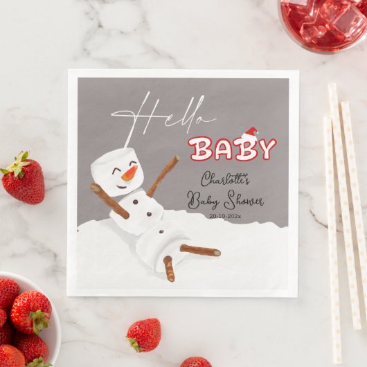 Hello Baby Cute Snowman Baby Shower (インサイチュ)