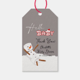 Hello Baby Cute Snowman Baby Shower ギフトタグ