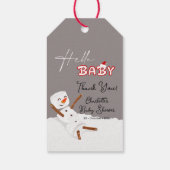 Hello Baby Cute Snowman Baby Shower ギフトタグ (裏面)