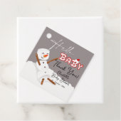 Hello Baby Cute Snowman Baby Shower フェイバータグ (インサイチュ)