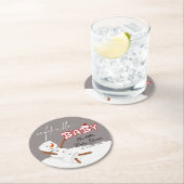 Hello Baby Cute Snowman Baby Shower Paper Coaster ラウンドペーパーコースター (インサイチュ)