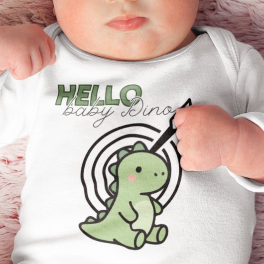 Hello Baby Dino ベビーボディスーツ