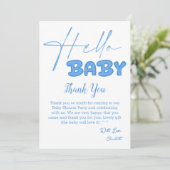 Hello Baby Elegant Baby Shower サンキューカード (スタンド正面)
