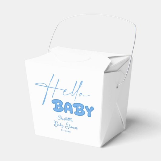 Hello Baby Elegant Baby Shower フェイバーボックス (正面サイド)