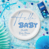 Hello Baby Elegant Baby Shower ペーパープレート (パーティー)