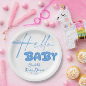 Hello Baby Elegant Baby Shower ペーパープレート (パーティー)