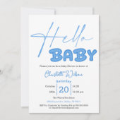 Hello Baby Elegant Baby Shower 招待状 (正面)