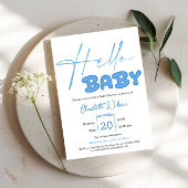 Hello Baby Elegant Baby Shower 招待状