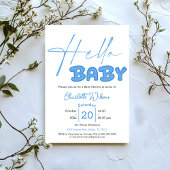 Hello Baby Elegant Baby Shower 招待状